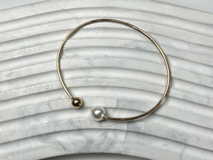 دستبند طلا بنگل مرواریدی