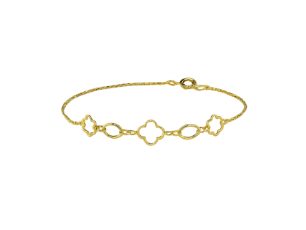 دستبند طلای ظریف دخترانه گل