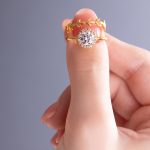 انگشتر طلا طرح برگ زیتون