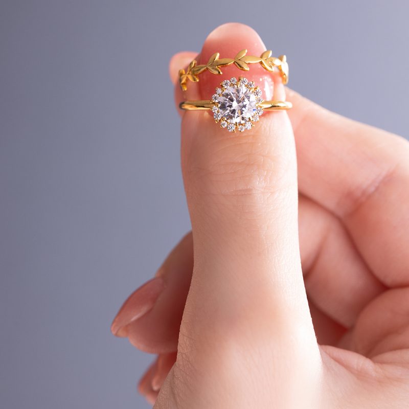 انگشتر طلا طرح برگ زیتون