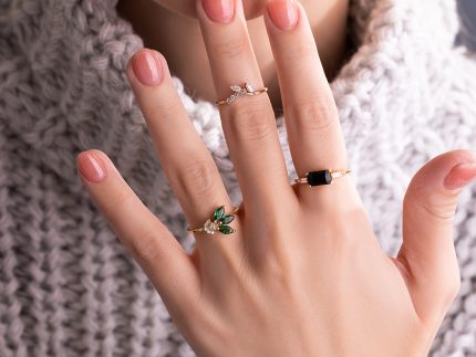 انگشتر طلا طرح برگ زیتون - انگشتر طلا ظریف یک گرمی -