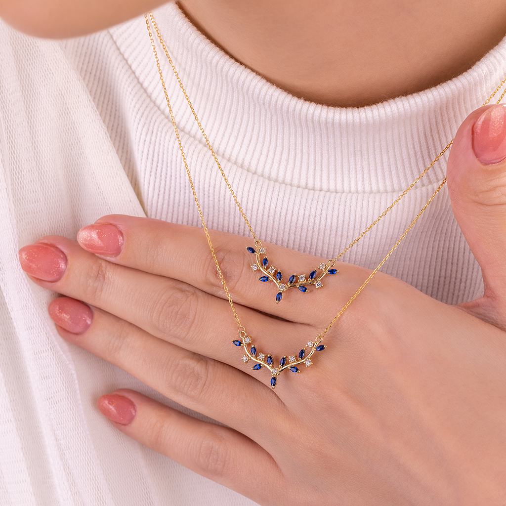 1X0A3421 گردنبند طلا مدل شاخه