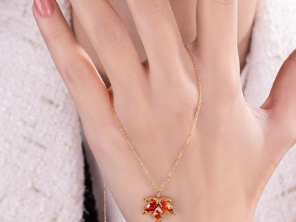 پلاک طلا مدل برگ پاییزی