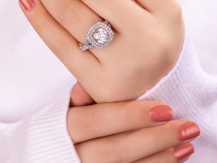 انگشتر طلا نگین دار جدید مدل وراژیو بزرگ دورنگ