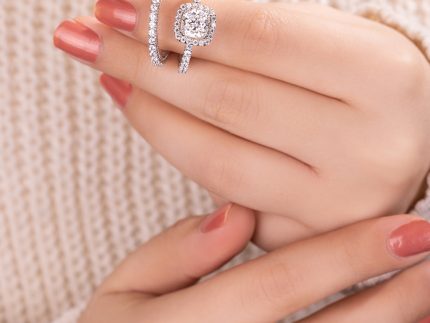 حلقه پشت حلقه طلا مدل کوشن