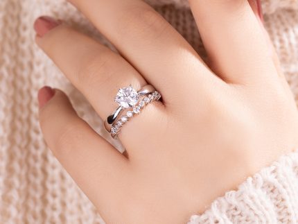 حلقه و پشت حلقه طلا مدل سولیتر