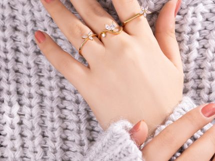 انگشتر طلا شیک مدل مارکیز دوتایی