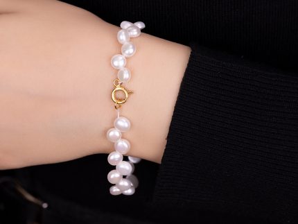 دستبند طلا مرواریدی چند رج