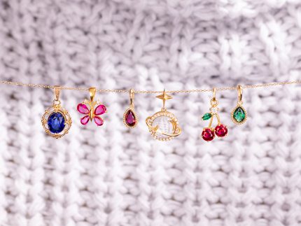 خرید آویز طلا مدل اوال یاقوت کبود