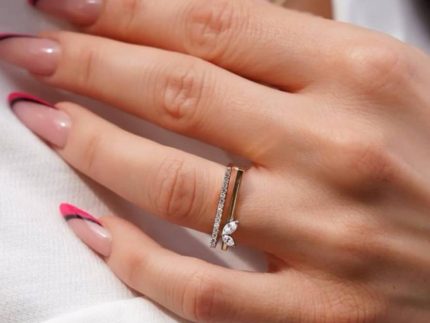 انگشتر طلا مینیمال دو لاین