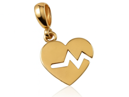 پلاک طلا مدل قلب و ضربان