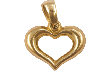 پلاک طلا مدل قلب تو خالی