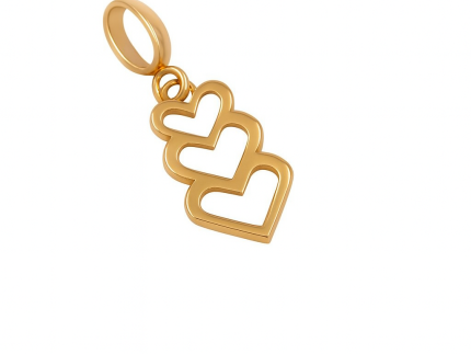 پلاک طلا مدل سه قلب