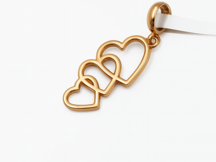 آویز طلا مدل سه قلب