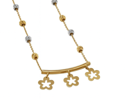 گردنبند طلا مدل متصل لبخند گل