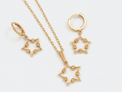 نیم ست طلا مدل ستاره برهان