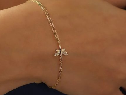 دستبند طلا دخترانه مدل سنجاقک