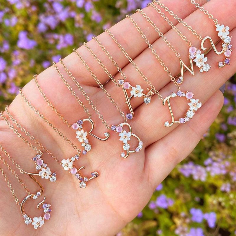 پلاک طلا حروف انگلیسی با زنجیر