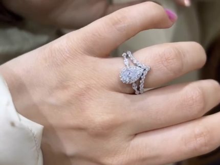 حلقه و پشت حلقه طلا اشک