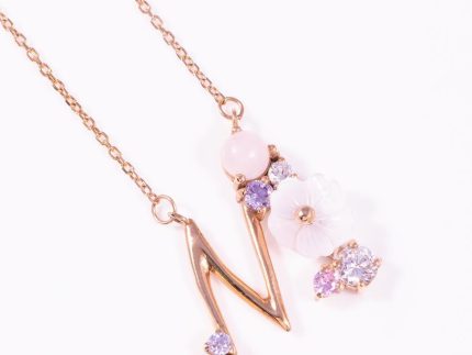 گردنبند طلا مدل M صدفی