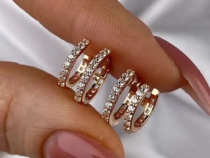 گوشواره طلا دو حلقه