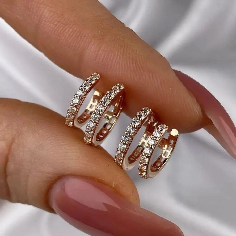 گوشواره طلا دو حلقه