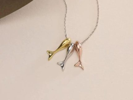 گردنبند طلا مدل سه ماهی