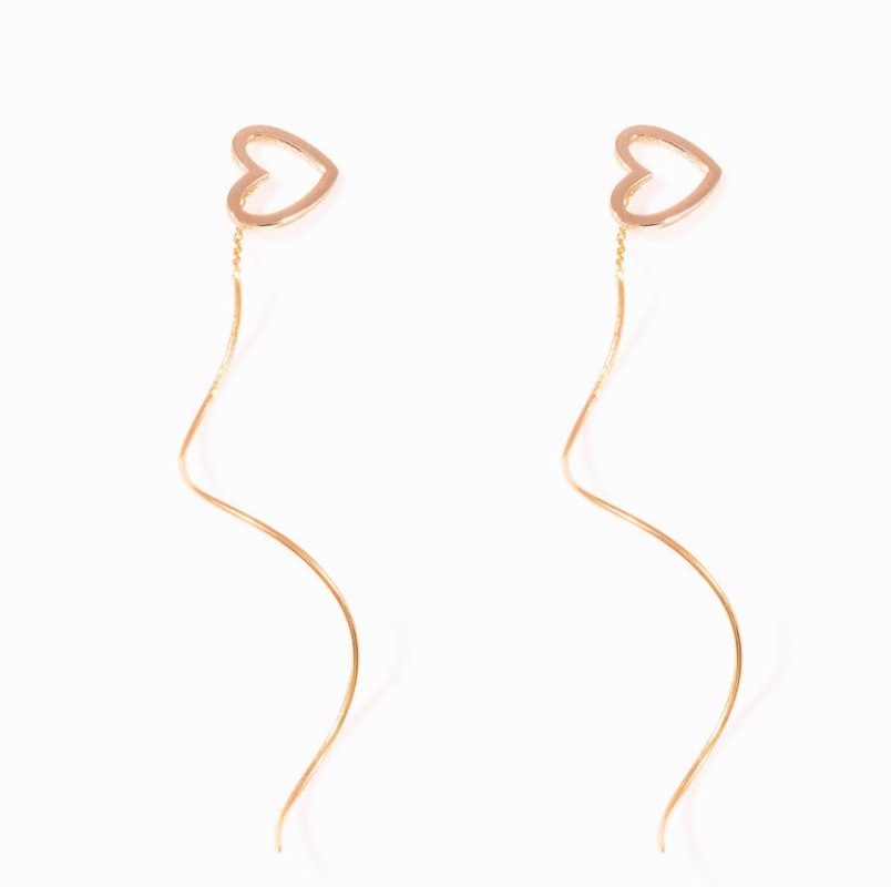 گوشواره طلا مدل پیچ و قلب