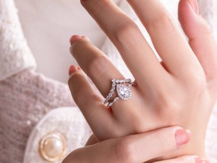 حلقه و پشت حلقه طلا اشک