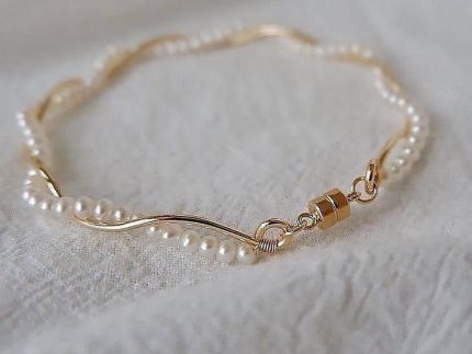 دستبند طلا مروارید