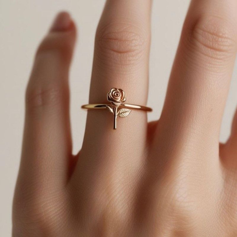 انگشتر طلا گل رز