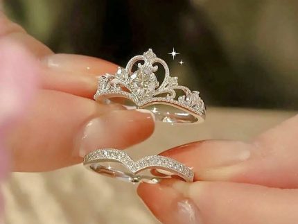 حلقه و پشت حلقه طلا تاج