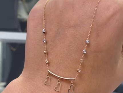 گردنبند طلا لبخند قلبی