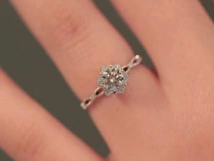 حلقه طلا ستاره دو رنگ