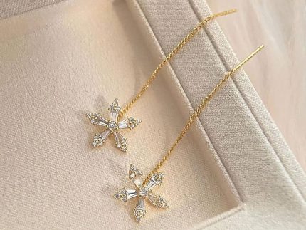 گردنبند طلا شکوفه امرالد