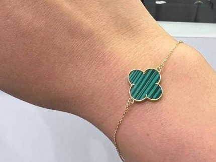 دستبند طلا ونکلیف سبز