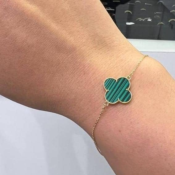 دستبند طلا ونکلیف سبز