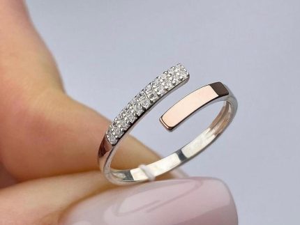 انگشتر طلا یک طرف سنگ