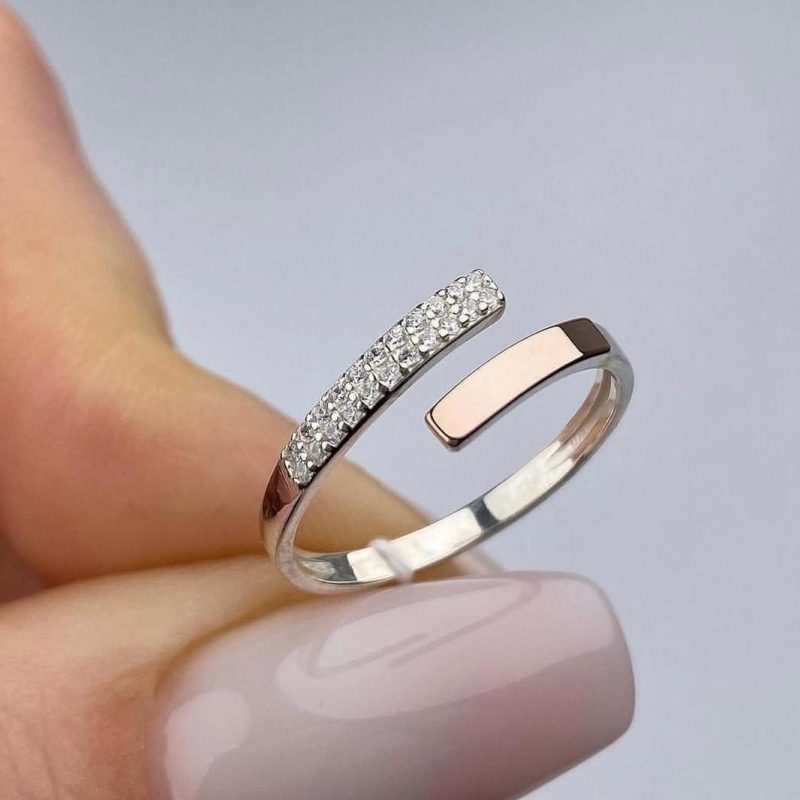 انگشتر طلا یک طرف سنگ