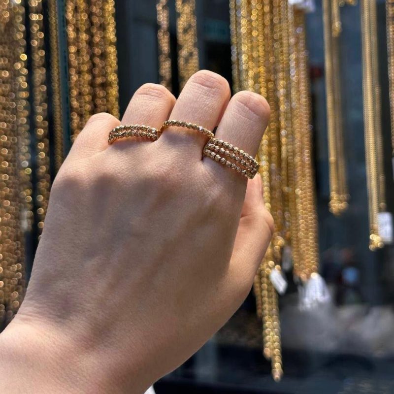 انگشتر طلا البرنادو سه ردیف