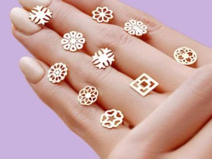 گوشواره طلا میخی لیزری