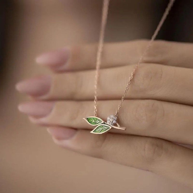 گردنبند طلا مدل برگ