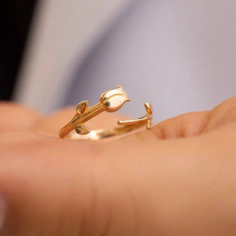 انگشتر طلا گل رز