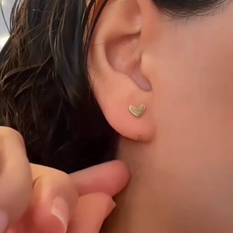 گوشواره طلا پیچ و قلب