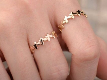 انگشتر طلا طرح پروانه