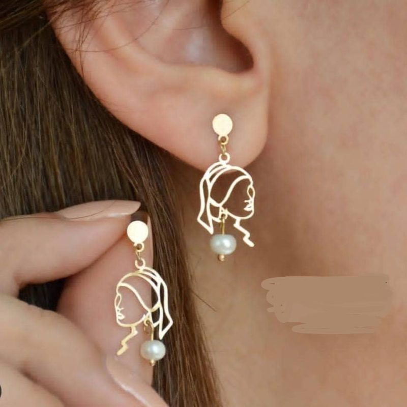 گوشواره طلا طرح بانو