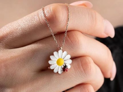 آویزطلا مدل بابونه