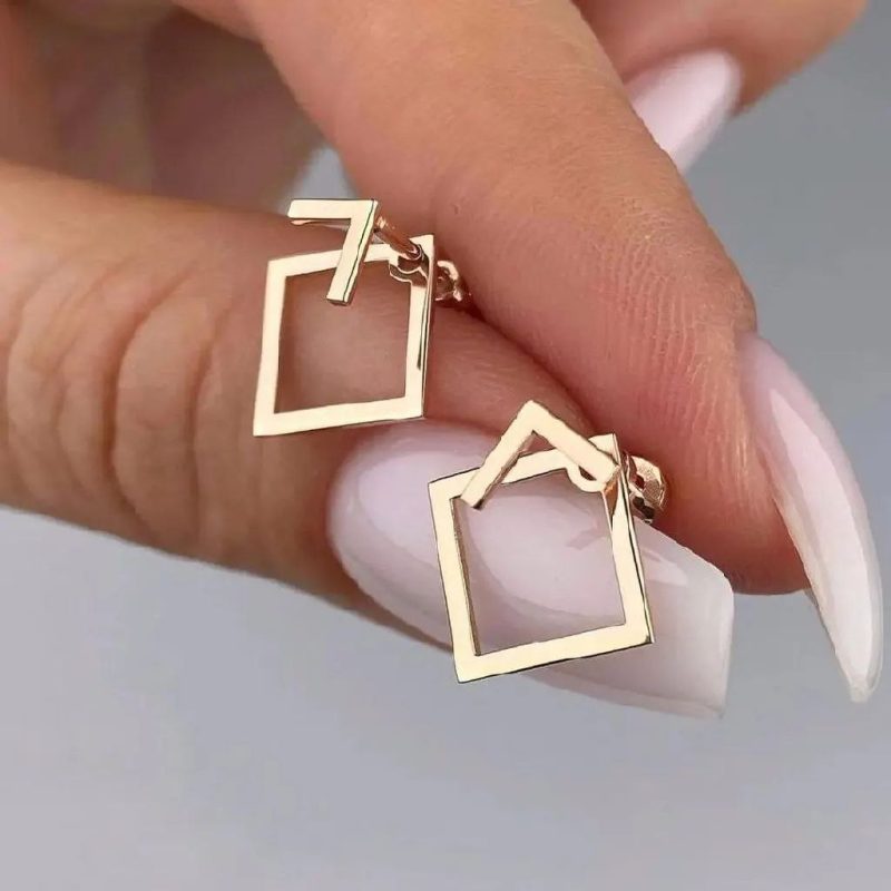 گوشواره طلا مدل مربع