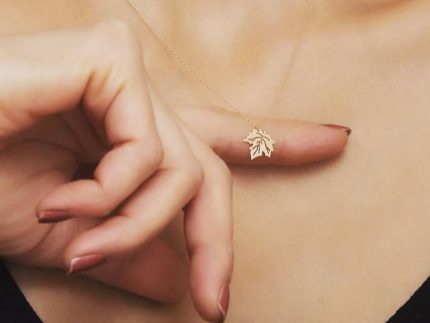 گردنبند طلا مدل برگ