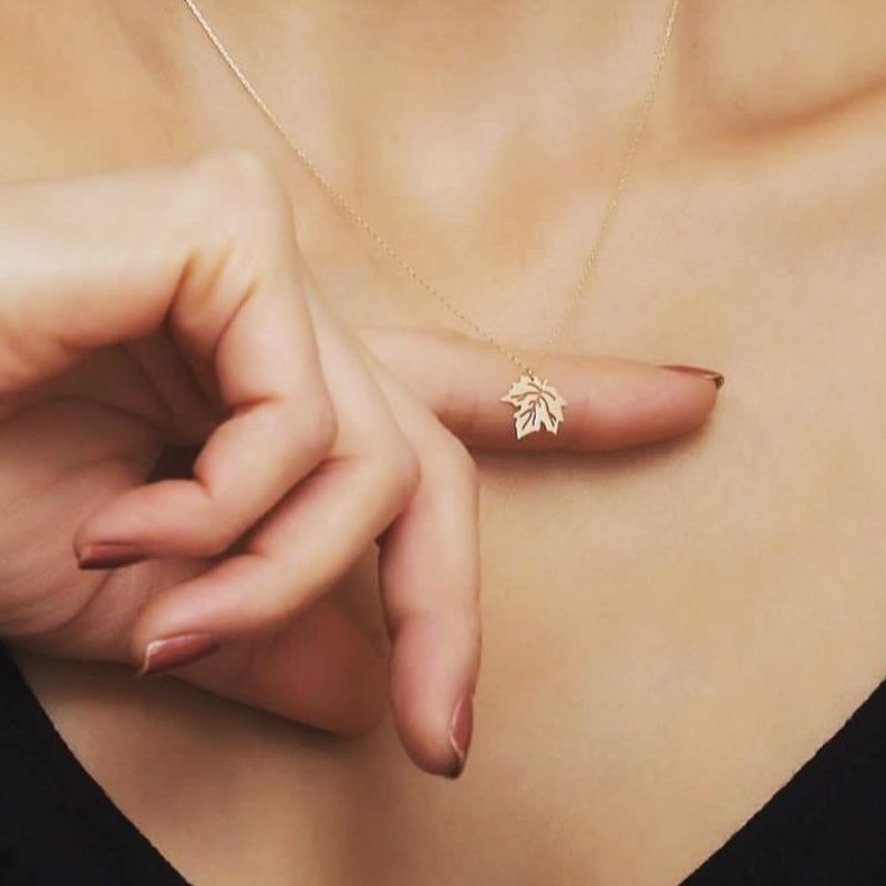 گردنبند طلا مدل برگ